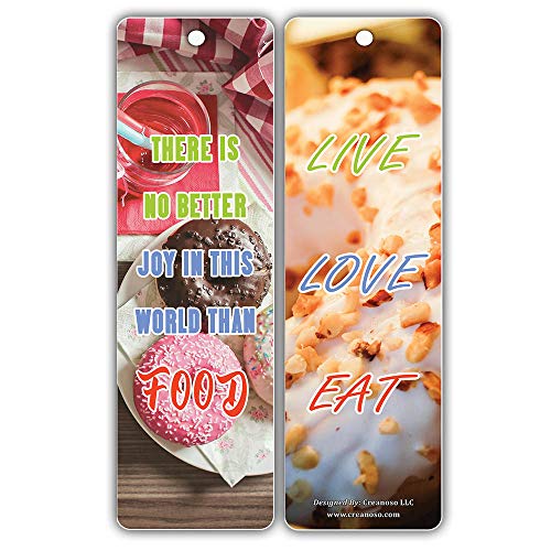 Creanoso Inspiring Inspirational Book Reading Food Lovers Bookmarkers (60-Pack) ÃƒÂ¢Ã¢â€šÂ¬Ã¢â‚¬Å“ Six Assorted Quality Bookmarks Bulk Set ÃƒÂ¢Ã¢â€šÂ¬Ã¢â‚¬Å“ Premium Gift for Chefs & Cooks ÃƒÂ¢Ã¢â€šÂ¬Ã¢â‚¬Å“ Awesome Bookmarks
