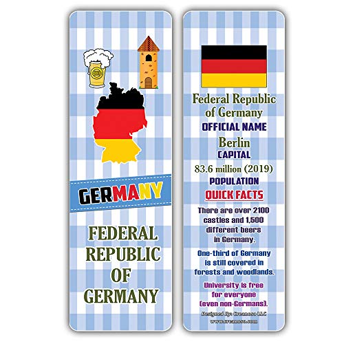 Creanoso Educational Facts European Countries Learning Bookmarks (30-Pack) Ã¢â‚¬â€œ Unique Reading Bookmarks Collection Set Ã¢â‚¬â€œ Stocking Stuffers for Boys, Girls, Kids Ã¢â‚¬â€œ Classroom Incentives - Giveaways