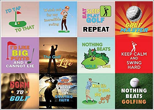 Creanoso Inspiring Sayings Golf Stickers for Golfers (10-Sheet) Ã¢â‚¬â€œ Premium Gift Set