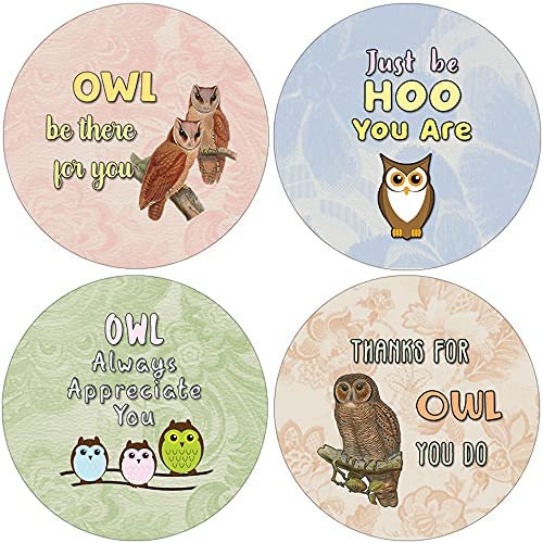 Motivational Owl Stickers (10 Sets X 16 Designs) - Stocking Stuffers Corporate Giveaways for Friends and Loved Ones