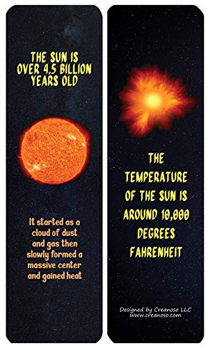 Creanoso Fun Sun Facts Bookmarks (30-Pack) - Classroom Reward Incentives for Students and Children - Stocking Stuffers Party Favors & Giveaways for Teens & Adults