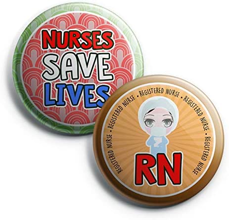 Nurses Rocks Pinback Button Pins (10-Pack) - Large 2.25" Frontliner Nurse, Doctor, Medical Designs Pins Badge