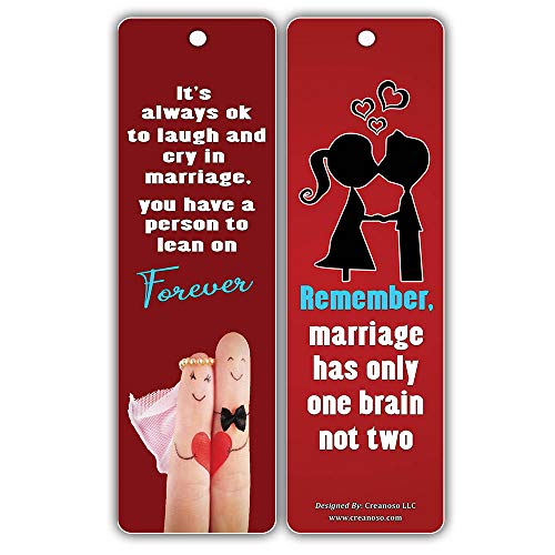 Creanoso Happy Quote Sayings Marriage Bookmarks (30-Pack) Ã¢â‚¬â€œ Inspiring Inspirational Sayings About Married Life Ã¢â‚¬â€œ Stocking Stuffers Gift for Husband, Wife, Spouse, Couple Ã¢â‚¬â€œ Marriage Gifts