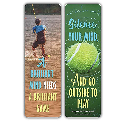 Creanoso Relax the Mind Play Sports Sayings Bookmarks (30-Pack) Ã¢â‚¬â€œ Stocking Stuffers Gift for Men, Women, Adult, Teens, Employees, Professionals Ã¢â‚¬â€œ Reading Incentives Ã¢â‚¬â€œ Rewards Gifts Giveaways