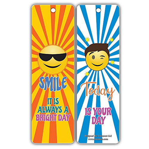 Creanoso Inspiring Smiley Happy Face Bookmarkers (30-Pack) Ã¢â‚¬â€œ Stocking Stuffers Gift for Bibliophiles, Book Worms, Young Book Lovers Ã¢â‚¬â€œ Party Supplies Ã¢â‚¬â€œ Book Clubs Reading Ã¢â‚¬â€œ Office Supplies