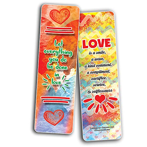 Creanoso Love Bookmarks (30-Pack) - Love Quotes Reading for Bookworms and Bibliophiles - Stocking Stuffers Gift Ideas for Boys and Girls