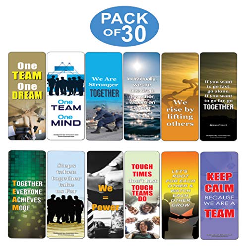 Creanoso Inspiring Teamwork Bookmarker Cards (30-Pack) Ã¢â‚¬â€œ Stocking Stuffers Gift for Men & Women, Adults Ã¢â‚¬â€œ Awesome Bookmark Collection Ã¢â‚¬â€œ Business Gifts Ã¢â‚¬â€œ Employee Rewards Incentives