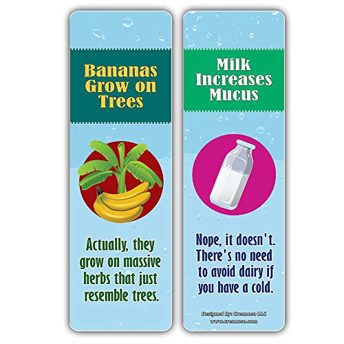 creanoso educational myth and facts learning bookmarks series 2 60pack six assorted quality bookmarker cards set premium gift token giveaways for boys girls adults classroom rewards