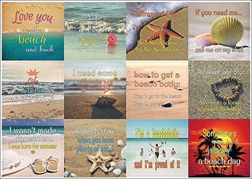 Creanoso Humor and Fun Beach Stickers (10-Sheet) Ã¢â‚¬â€œ Funny and Inspiring Beach Travel Stickers