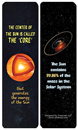 Creanoso Fun Sun Facts Bookmarks (30-Pack) - Classroom Reward Incentives for Students and Children - Stocking Stuffers Party Favors & Giveaways for Teens & Adults