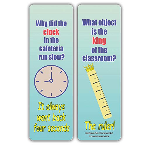 Creanoso Hilariously Silly and Funny Jokes Series 4 Bookmarks (60-Pack) ÃƒÂ¢Ã¢â€šÂ¬Ã¢â‚¬Å“ Motivational Book Reading Bookmarkers ÃƒÂ¢Ã¢â€šÂ¬Ã¢â‚¬Å“ Teacher Incentive and Classroom Rewards Gifts ÃƒÂ¢Ã¢â€šÂ¬Ã¢â‚¬Å“ Unique Party Favors