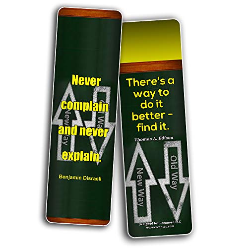 Motivate Yourself And Make Things Happen Bookmarks Cards (30-Pack) - Self Growth Performance Motivational Bookmarker - Stocking Stuffers for Friends Co-Workers Adults Teens Employees Sports Book Club