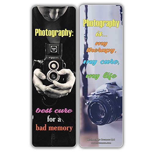 Creanoso Inspiring Photograph Saying Quotes Bookmark Cards (30-Pack) Ã¢â‚¬â€œ Reading Bookmarks Collection Set Ã¢â‚¬â€œ Stocking Stuffers Gift for Photographers