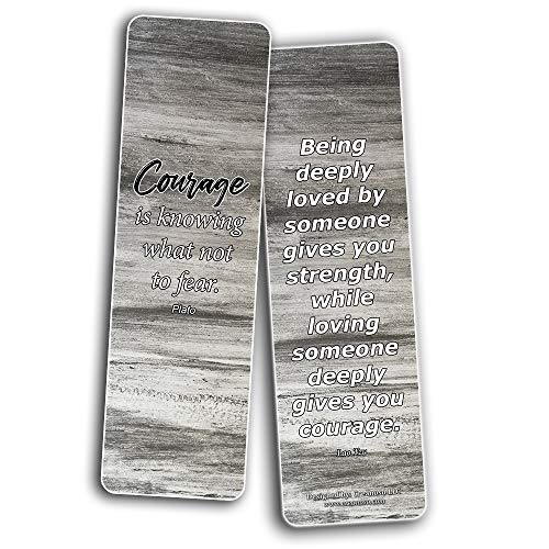Creanoso Great Quotes to Ponder About Courage Change Wisdom Bookmarks (30-Pack) Ã¢â‚¬â€œ Stocking Stuffers Gift for Men & Women, Teens - Rewards Gifts Ã¢â‚¬â€œ Awesome Bookmark Collection for Bookworms