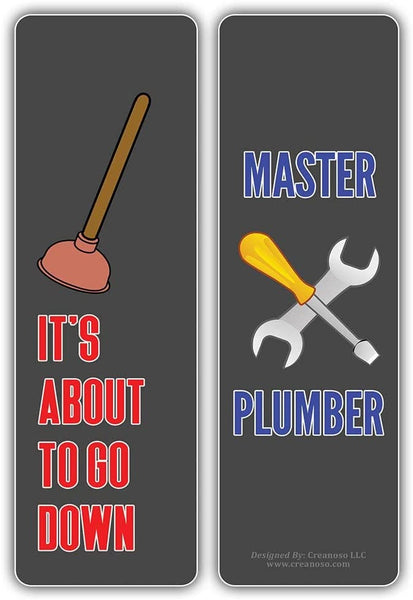 Creanoso I am a Plumber Bookmarks (2-Sets X 6 Cards) â€“ Daily Inspirational Card Set â€“ Interesting Book Page Clippers â€“ Great Gifts for Adults and Teens