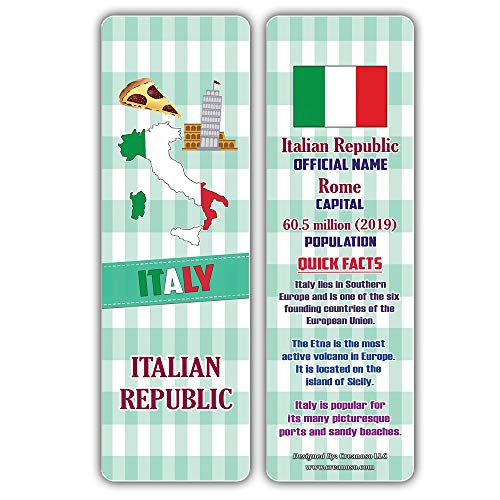 Creanoso Educational Facts European Countries Learning Bookmarks (30-Pack) Ã¢â‚¬â€œ Unique Reading Bookmarks Collection Set Ã¢â‚¬â€œ Stocking Stuffers for Boys, Girls, Kids Ã¢â‚¬â€œ Classroom Incentives - Giveaways