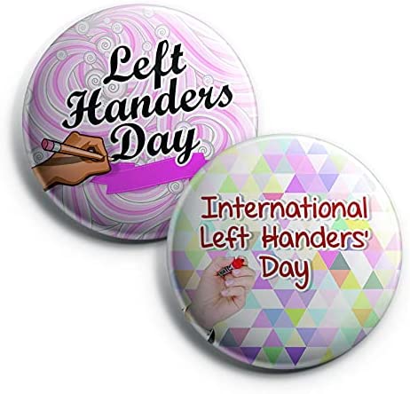 Left Handed Pinback Buttons (1 Set x 10 Designs)