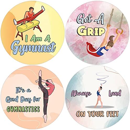 Creanoso Amusing Gymnast Stickers (10 Sets X 16 Designs) â€“ Sticker Card Giveaways for Kids â€“ Awesome Stocking Stuffers Gifts for Boys & Girls â€“ Classroom Home Rewards Enticements