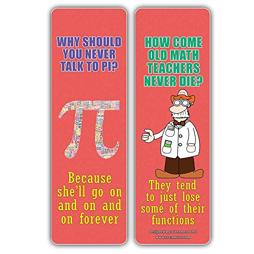 Creanoso Funny Jokes Puns Math Bookmarks (30-Pack) Ã¢â‚¬â€œ Stocking Stuffers Gift for Math Teachers, Students, Men & Women, Teens, Professionals Ã¢â‚¬â€œ Math Class Rewards Ã¢â‚¬â€œ Teaching Incentives Ã¢â‚¬â€œ Book Clip