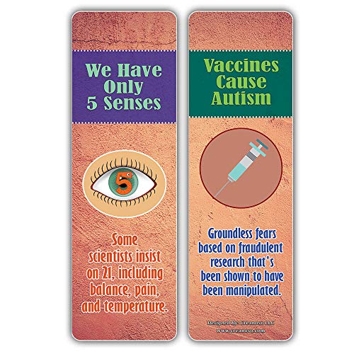 creanoso educational myth and facts learning bookmarks series 2 60pack six assorted quality bookmarker cards set premium gift token giveaways for boys girls adults classroom rewards