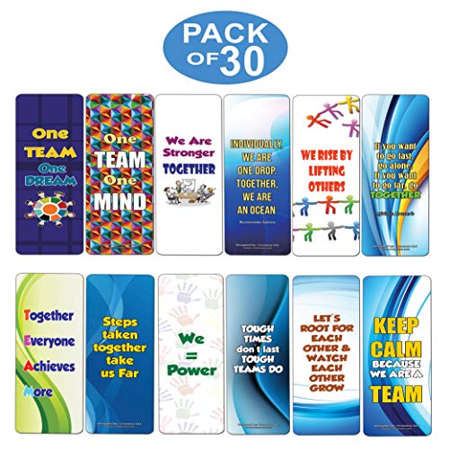 Creanoso Amazing Teamwork Bookmarker Cards (30-Pack) Ã¢â‚¬â€œ Six Assorted Quality Reading Bookmarks for Kids Ã¢â‚¬â€œ Premium Gift Set Boys & Girls Ã¢â‚¬â€œ Stocking Stuffers Gifts for Children Ã¢â‚¬â€œ Fun Reading Book Clipper