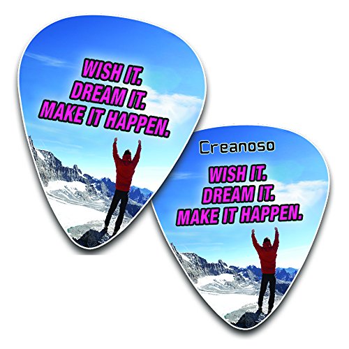 Creanoso Cool Guitar Picks (12-Pack) - Inspirational Success Quotes Unique for Men Him Boyfriend husband Her wife Girls - Stocking Stuffers for Christmas New Year Birthday Party Favors