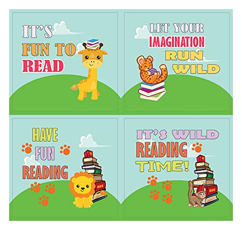 Creanoso Cute Sayings Wild Animals Stickers (10-Sheet) â€“ Total 120 pcs (10 X 12pcs) Individual Small Size 2.1 x 2. Inches , Waterproof, Unique Personalized Themes Designs, Any Flat Surface DIY Decoration Art Decal for Boys & Girls, Children, Teens