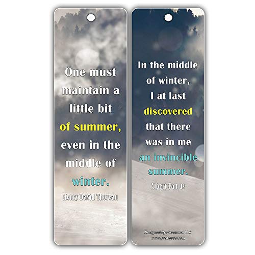 Creanoso Winter Reading Inspirational Quotes Bookmarks (60-Pack) ÃƒÂ¢Ã¢â€šÂ¬Ã¢â‚¬Å“ Six Assorted Quality Bookmarks Bulk Set ÃƒÂ¢Ã¢â€šÂ¬Ã¢â‚¬Å“ Premium Gift for Bookworms ÃƒÂ¢Ã¢â€šÂ¬Ã¢â‚¬Å“ Awesome Bookmarks