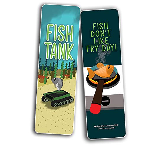 Funny Fish Puns Laughter Bookmarks (30-Pack) - Premium Quality Gift Ideas for Children, Teens, & Adults for All Occasions - Stocking Stuffers Party Favor & Giveaways