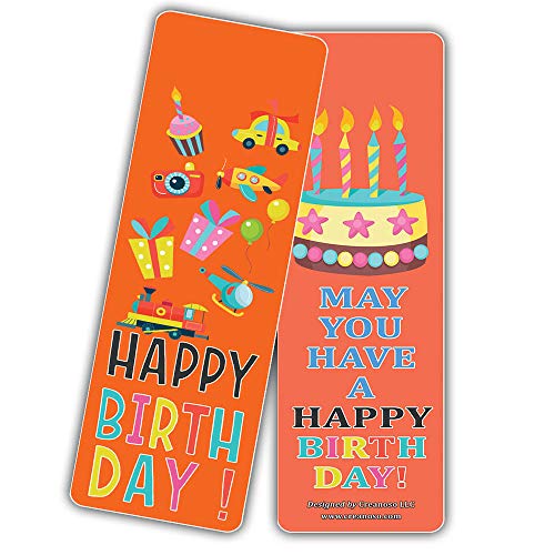 Creanoso Birthday Party Bookmarks (30-Pack) Ã¢â‚¬â€œ Birthday Party Reading Bookmarkers Bulk Card Set Ã¢â‚¬â€œ Premium Quality Cards Ã¢â‚¬â€œ Stocking Stuffers Gift for Boys, Girls, Teens, Kids, Adult