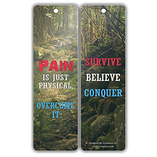 Creanoso Survival Inspiring Words Nature Bookmarks (60-Pack) ÃƒÂ¢Ã¢â€šÂ¬Ã¢â‚¬Å“ Six Assorted Quality Bookmark Cards Bulk Set ÃƒÂ¢Ã¢â€šÂ¬Ã¢â‚¬Å“ Premium Gift for Survivalist, Climbers, Outdoorsman, Trekkers