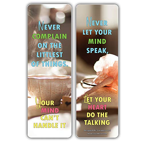 Creanoso Mind Relaxation Meditation Sayings Bookmarks (30-Pack) - Book Reading Rewards Incentives - Cool Gift Token Giveaways for Men Women Bookworms