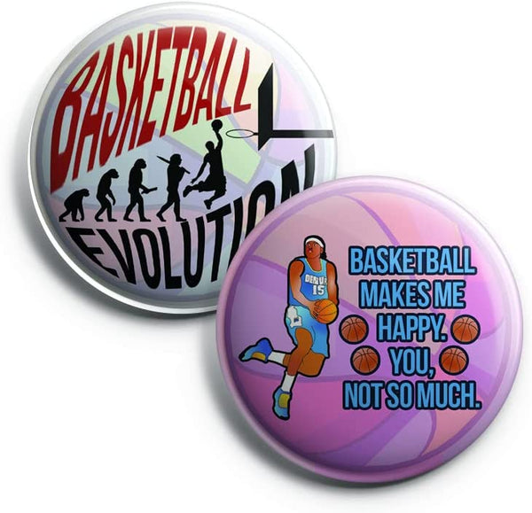 Funny Basketball Button Pins (1-Set X 10 Buttons)