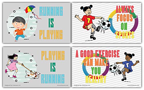 Creanoso Inspiring Sayings Flashcards for Kids - School Education (60-Pack) â€“ Unique Gift Set for Boys, Girls â€“ Inspiring Inspirational Sayings Notecards â€“ Unique Informational Cards - Giveaways