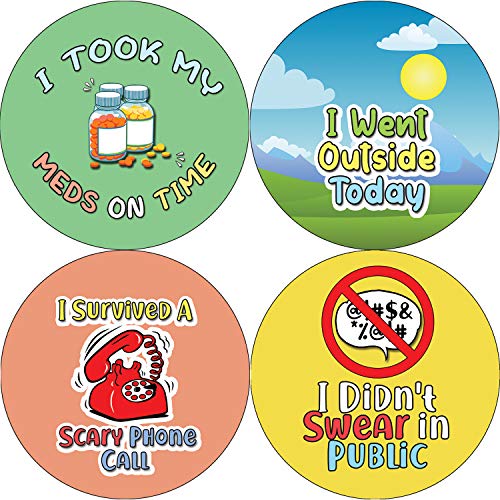 Creanoso Cute Adulting Stickers (10-Sheet) - Assorted Designs for Children - Classroom Reward Incentives for Students - Stocking Stuffers Party Favors & Giveaways for Teens & Adults