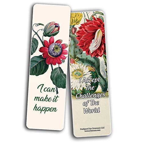 Creanoso Floral Positive Affirmation Sayings Bookmarks (30-Pack) Ã¢â‚¬â€œ Stocking Stuffers Gift for Women, Ladies, Girls Ã¢â‚¬â€œ Awesome Bookmark Collection Ã¢â‚¬â€œ Book Reading Rewards Incentives Ã¢â‚¬â€œ Page Binder