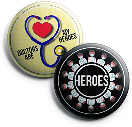 My Doctor My Hero Pinback Buttons (10-Pack) - Large 2.25" Frontliner Heroes, Doctor, Medical Designs Pins Badge