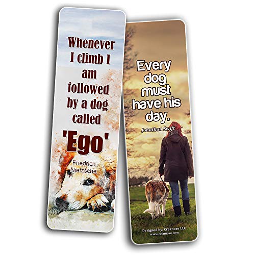 Creanoso Inspirational Dog Quotes Bookmarks (30-Pack) Ã¢â‚¬â€œ Stocking Stuffers Gift for Men & Women, Teens - Rewards Gifts Ã¢â‚¬â€œ Awesome Bookmark Collection for Dog Lovers Ã¢â‚¬â€œ Bulk Set Pack