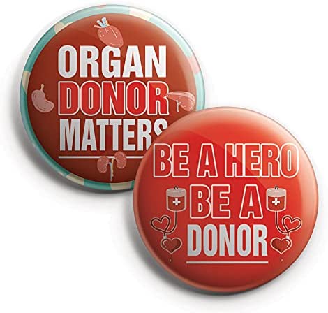 Organ Donor Pinback Buttons (1 Set x 10 Designs)