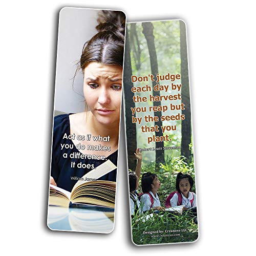 Creanoso Motivational Theme Bookmarks for Students (60-Pack) ÃƒÂ¢Ã¢â€šÂ¬Ã¢â‚¬Å“ Inspiring Inspirational Sayings Bookmarker Cards ÃƒÂ¢Ã¢â€šÂ¬Ã¢â‚¬Å“ Premium Gift Set for Boys, Girls, Men, Women, Teens ÃƒÂ¢Ã¢â€šÂ¬Ã¢â‚¬Å“ Incentive Gift Rewards