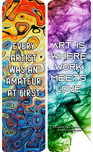 Creanoso Inspiring quotes for artists Bookmarks (30-Pack) - Great Stocking Stuffers Gifts for Men, Women, Adult, Teens, Book Reading Lovers, Bookworms