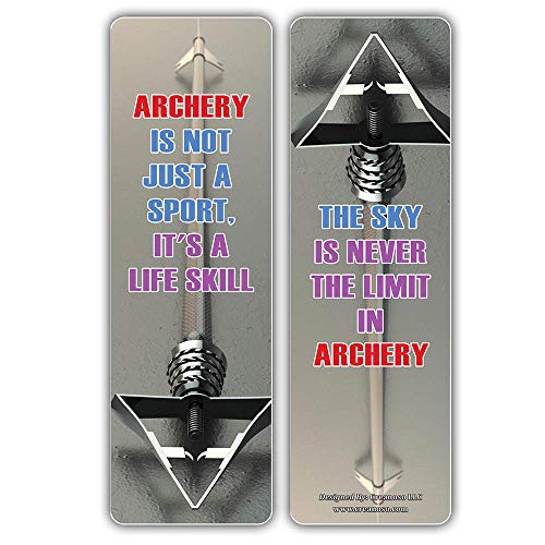 Creanoso Archery Hobby Inspirational Sayings Bookmarks (60-Pack) ÃƒÂ¢Ã¢â€šÂ¬Ã¢â‚¬Å“ Stocking Stuffers Gift for Archers, Men, Women, Adults ÃƒÂ¢Ã¢â€šÂ¬Ã¢â‚¬Å“ Cool Bookmarker Gift Tokens Collection Set ÃƒÂ¢Ã¢â€šÂ¬Ã¢â‚¬Å“ Page Clip ÃƒÂ¢Ã¢â€šÂ¬Ã¢â‚¬Å“ Employ