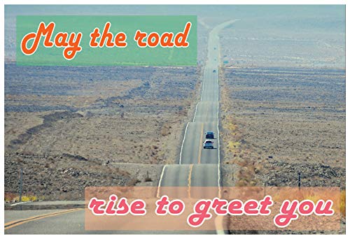 Creanoso Travel Land Sayings Road Trip Postcards (30-Pack) â€“ Great Travel Giveaways for Travelers, Adventurers, Explorers - Stocking Stuffers Gift for Men, Women, Adult, Teens â€“ Road Trip Adventures