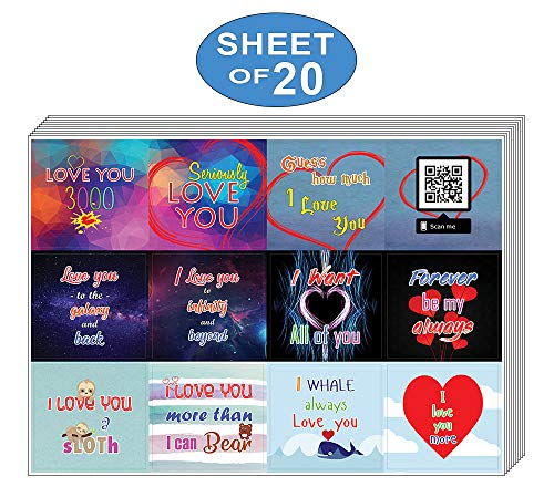 Love You 3000 Stickers (20-Sheet) â€“ Stocking Stuffers Gift Set for Husbands Wife Dad Mom Children Son Daughter â€“ Planner Stickers Birthday Mason Jar Party Favors DÃ©cor Decal â€“ Stocking Stuffers Gifts