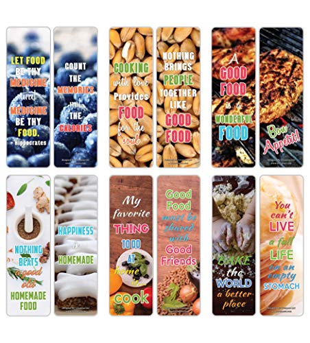 Creanoso Inspiring Inspirational Food Lovers Quotes Bookmarks Series 2 (60-Pack) ÃƒÂ¢Ã¢â€šÂ¬Ã¢â‚¬Å“ Six Assorted Quality Bookmarks Bulk Set ÃƒÂ¢Ã¢â€šÂ¬Ã¢â‚¬Å“ Premium Gift for Chefs & Cooks ÃƒÂ¢Ã¢â€šÂ¬Ã¢â‚¬Å“ Awesome Bookmarkers