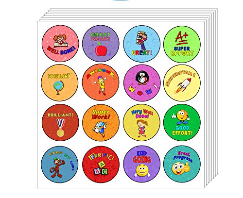 Creanoso Teacher Reward Motivational Stickers (10-Sheet) - School Classroom Rewards Incentives - Premium Gift Set for Children, Teens, & Adults - Stocking Stuffers
