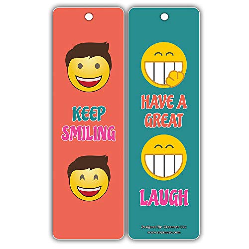 Creanoso Inspiring Smiley Happy Face Bookmarkers (30-Pack) Ã¢â‚¬â€œ Stocking Stuffers Gift for Bibliophiles, Book Worms, Young Book Lovers Ã¢â‚¬â€œ Party Supplies Ã¢â‚¬â€œ Book Clubs Reading Ã¢â‚¬â€œ Office Supplies