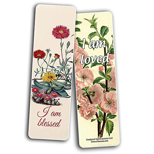 Creanoso Floral Positive Affirmation Sayings Bookmarks (30-Pack) Ã¢â‚¬â€œ Stocking Stuffers Gift for Women, Ladies, Girls Ã¢â‚¬â€œ Awesome Bookmark Collection Ã¢â‚¬â€œ Book Reading Rewards Incentives Ã¢â‚¬â€œ Page Binder