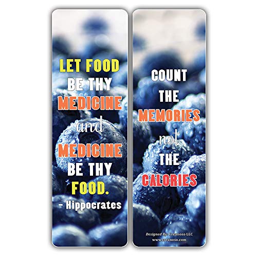 Creanoso Inspiring Inspirational Food Lovers Quotes Bookmarks Series 2 (60-Pack) ÃƒÂ¢Ã¢â€šÂ¬Ã¢â‚¬Å“ Six Assorted Quality Bookmarks Bulk Set ÃƒÂ¢Ã¢â€šÂ¬Ã¢â‚¬Å“ Premium Gift for Chefs & Cooks ÃƒÂ¢Ã¢â€šÂ¬Ã¢â‚¬Å“ Awesome Bookmarkers