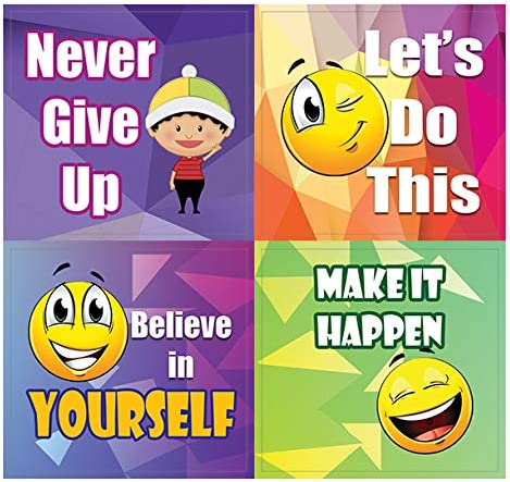 Creanoso Positive Sayings Emoji Stickers (10-Sheet) â€“ Total 120 pcs (10 X 12pcs) Individual Small Size 2.1 x 2. Inches , Waterproof, Unique Personalized Themes Designs, Any Flat Surface DIY Decoration Art Decal for Boys & Girls, Children, Teens